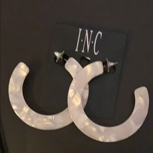 INC White Lucite Earrings